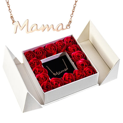 Elegant Pendant Necklace with Eternal Soap Rose Gift Box