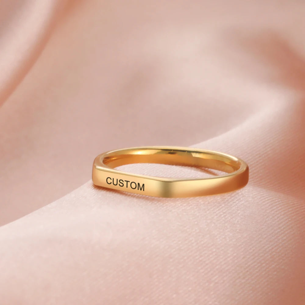 Engrave Name Personalized Finger Ring – A Unique Custom Gift for Women
