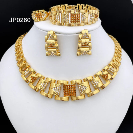 Luxury Design Women Jewelry Set 18K Gold Plated Trending Styles
