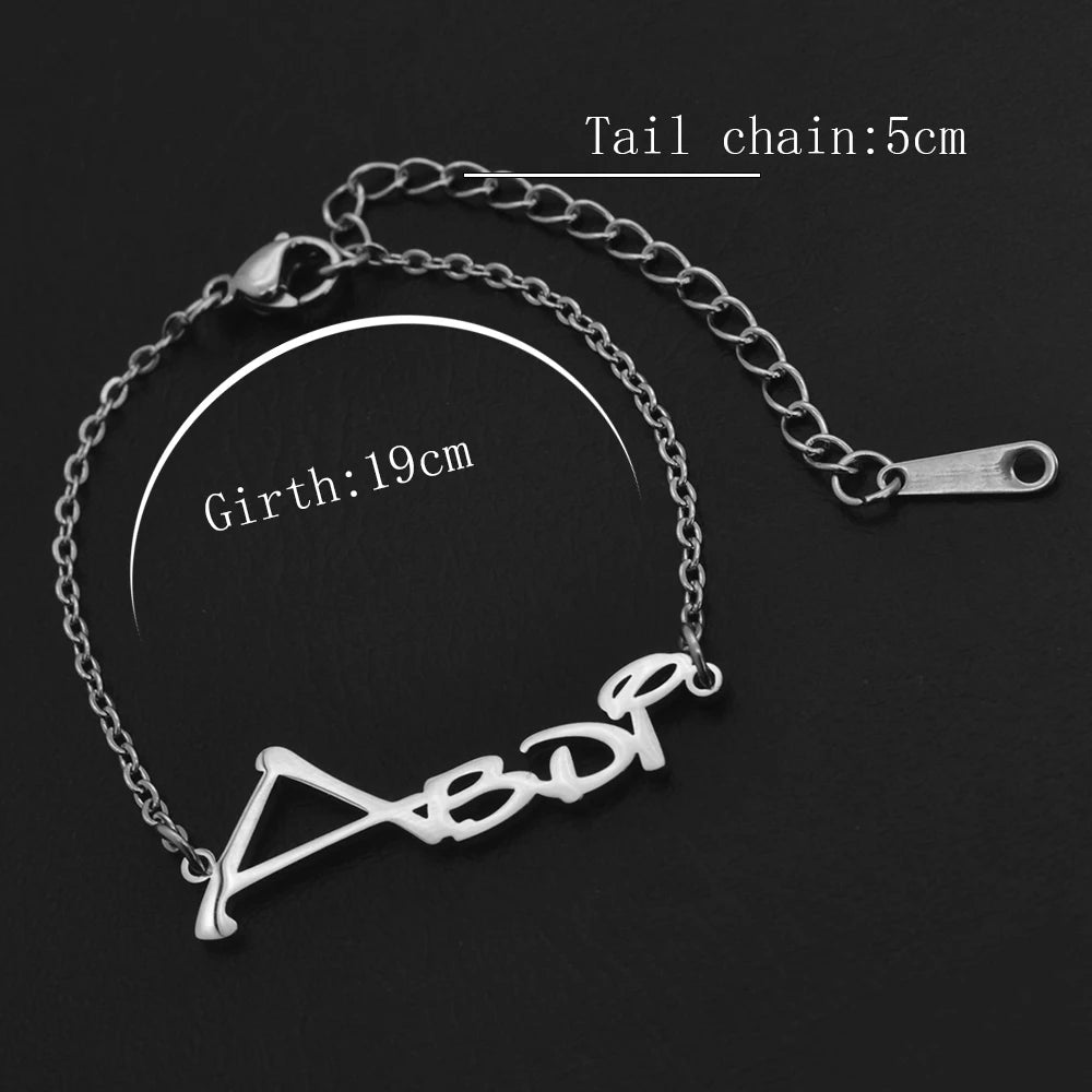 Custom Font Name Fashion Bracelet Stainless Steel Cutting