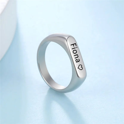 Name Date Customized Rings – Personalized Jewelry for Women Men Stainless Steel