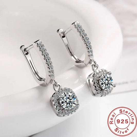2 Carat Moissanite Hug Hoop Earrings