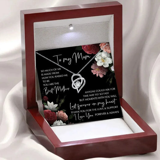 "To My Mom" Heart Pendant Necklace – Fashion Jewelry Gift for Mother’s Day