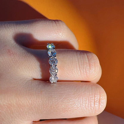 4mm D Color VVS Moissanite Ring For Women Total 1.5CT S925 Sterling Silver Jewelry