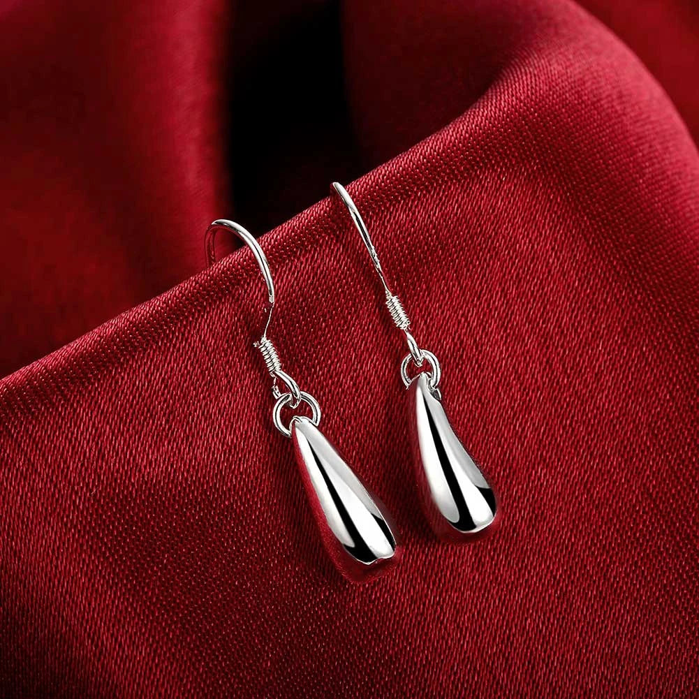 S925 Silver Water Drop Necklace Earrings Bracelet Jewelry Sets