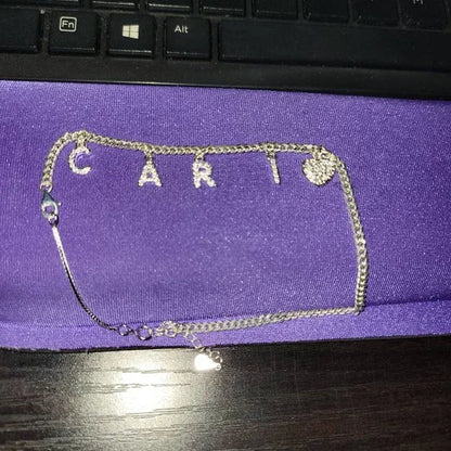 Custom Crystal Name Anklet Personalized