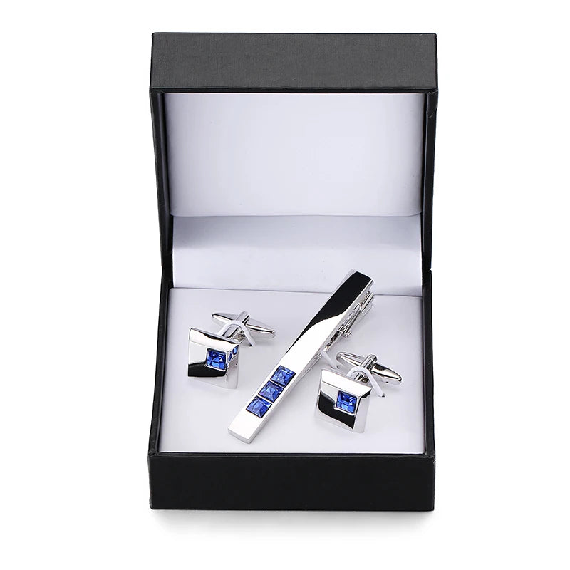 Cufflinks and Tie Clip Set Men's French Shirt Cufflinks