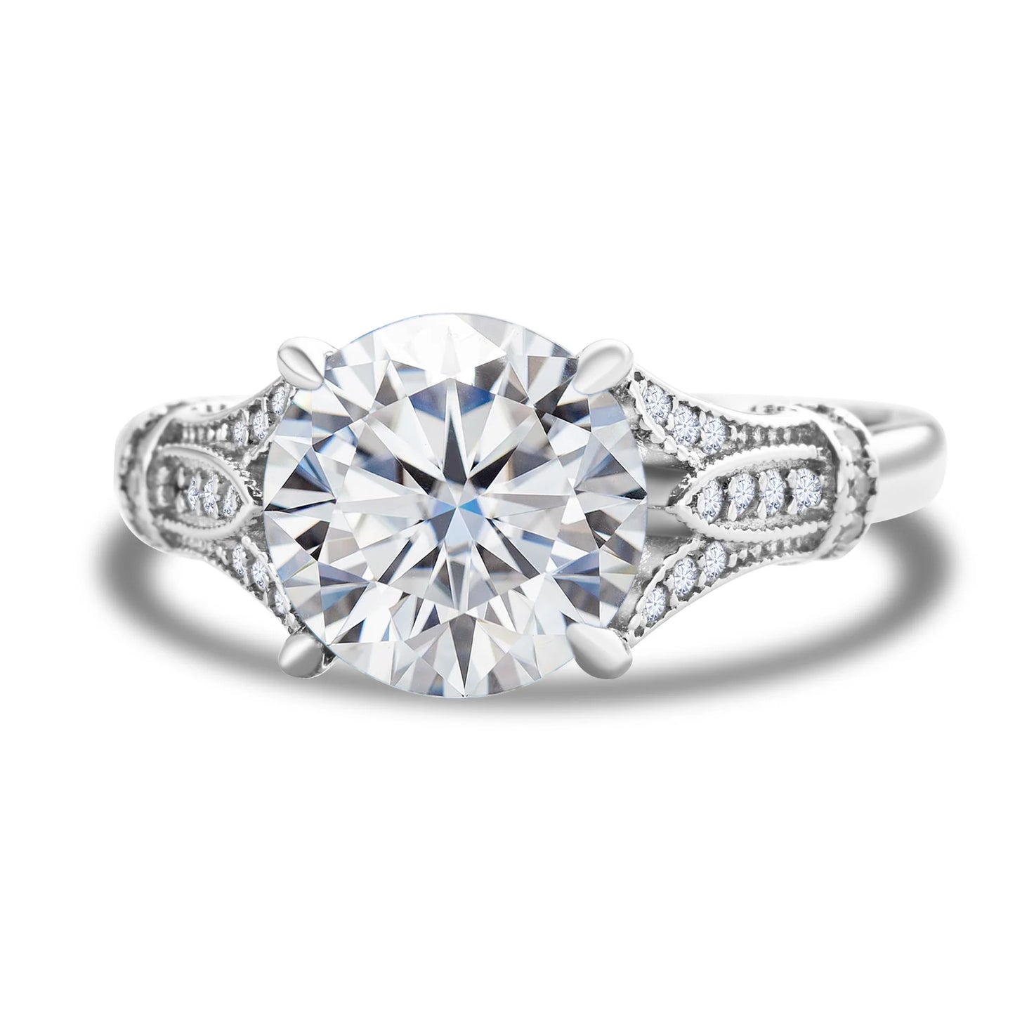 3ct Solitaire Moissanite Ring in 925 Sterling Silver for Women