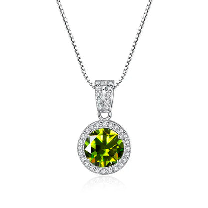 1 Carat Moissanite Diamond Pendant Necklaces For Women 925 Sterling Silver