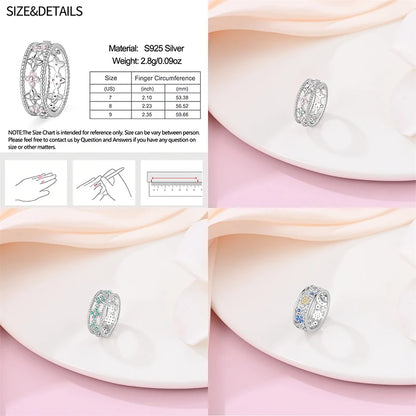 925 Silver Hollow Ring Size 6-9 Flower Sun Design