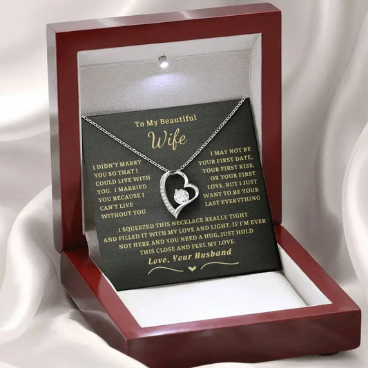 To My Wife Soulmate Gift – Love Heart Pendant Stainless Steel Necklace