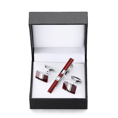 Cufflinks and Tie Clip Set Men's French Shirt Cufflinks
