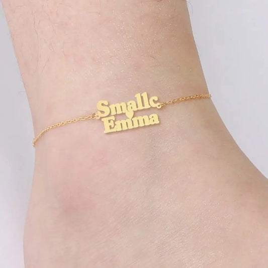 Custom Name Anklet Bracelet for Women Personalized Stainless
