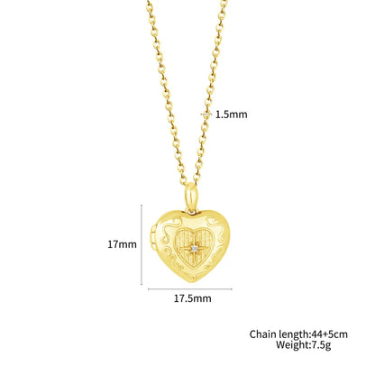 Personalized 2 photos Heart Locket Pendant Necklace with Rose Gift box