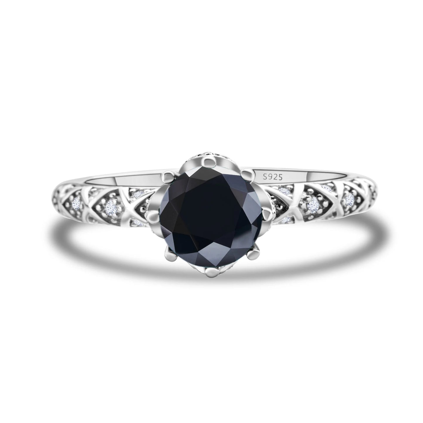 1 Carat 6.5mm D Color Moissanite Engagement Ring 925 Sterling Silver