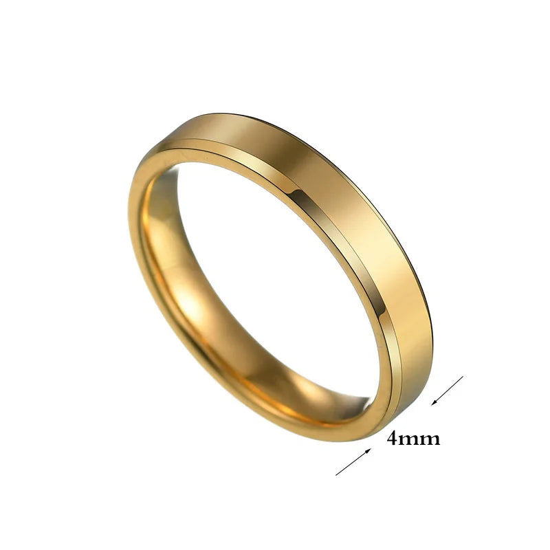 Uniqueura Custom Engrave Names Stainless Steel Women Rings 4mm/6mm