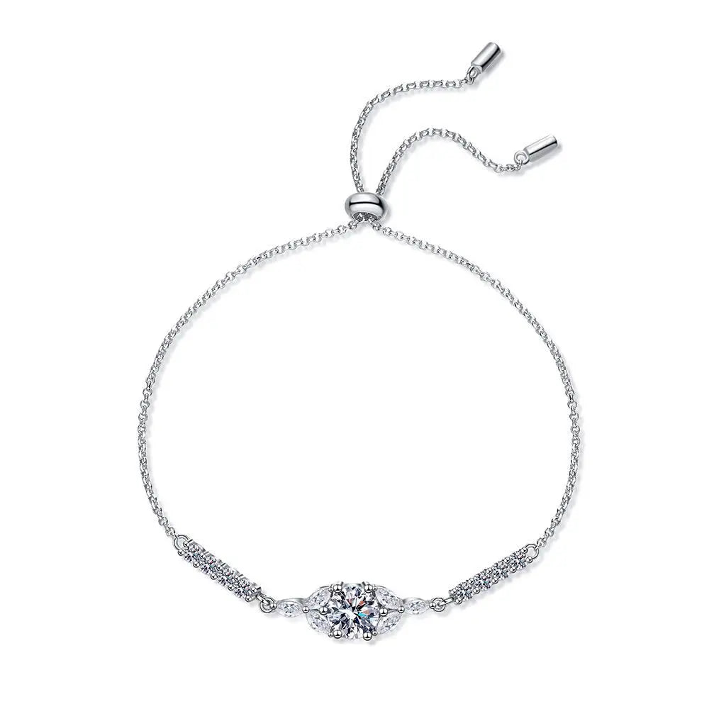 GRA Certified 1CT Moissanite Bracelet for Women S925 Sterling Silver Fine Jewelry