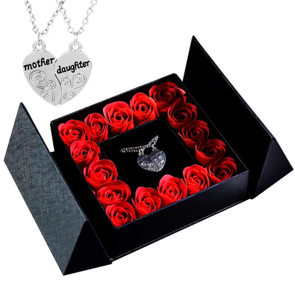 Elegant Pendant Necklace with Eternal Soap Rose Gift Box