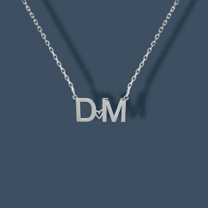 Custom Gold Color Double Initials Necklaces For Women