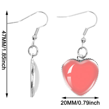 Custom Photo Heart-Shaped Drop Earrings