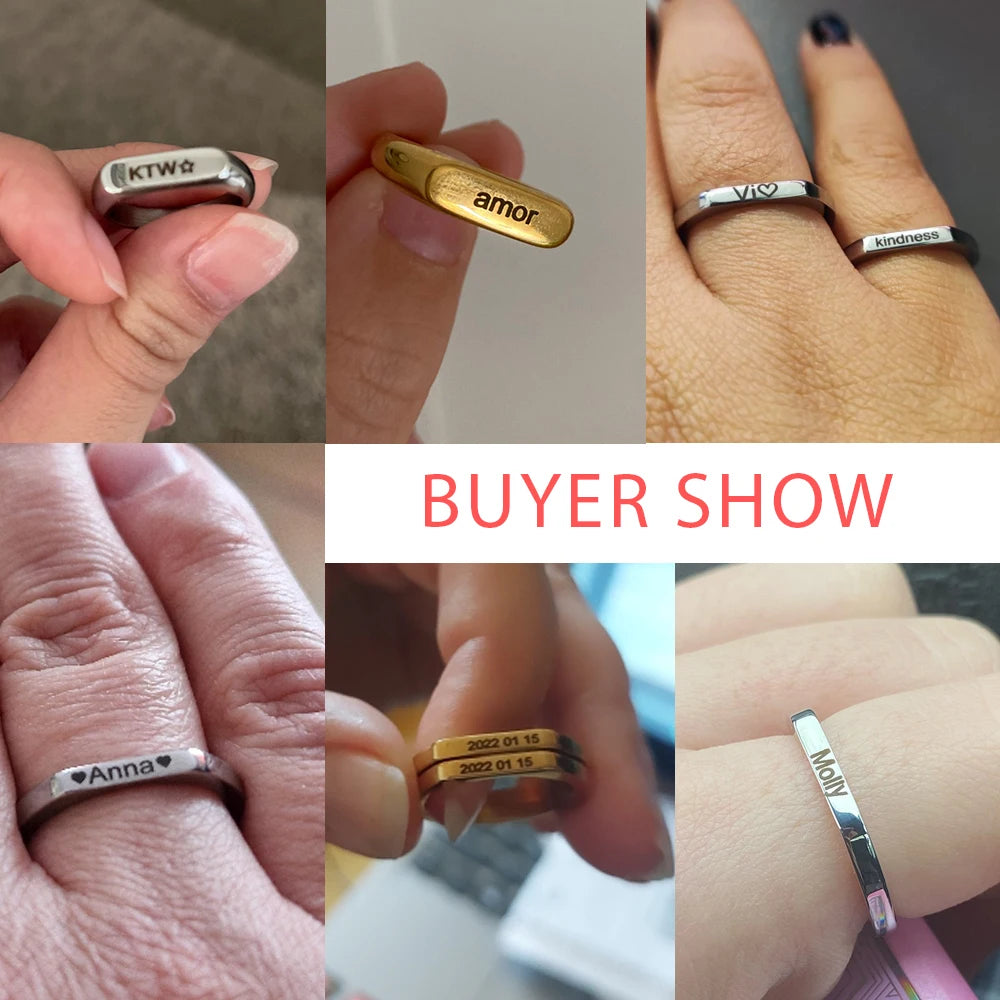 Engrave Name Personalized Finger Ring – A Unique Custom Gift for Women