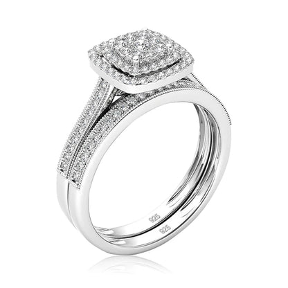 2pcs Moissanite Ring Set For Woman Original 925 Sterling Silver