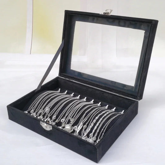 Black Velvet Jewelry Box – Arched Display Stand Organizer for Bracelets and Necklaces