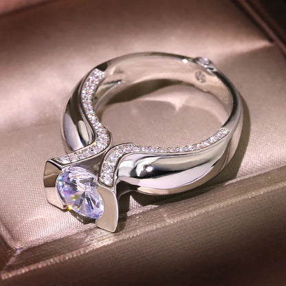 Vintage Love S925 Silver Ring for Women – Big Zircon Jewelry