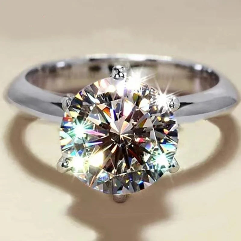 GRA Certified 1CT-5CT Moissanite Ring VVS1 Lab Diamond Solitaire Ring