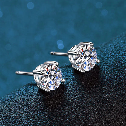 0.1-3CT Test Passed Moissanite Studs Earrings for Men Women S925 Silver