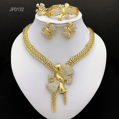 Italy 18K Gold Plated Women’s 4pcs  Bowknot Jewelry Classic Set
