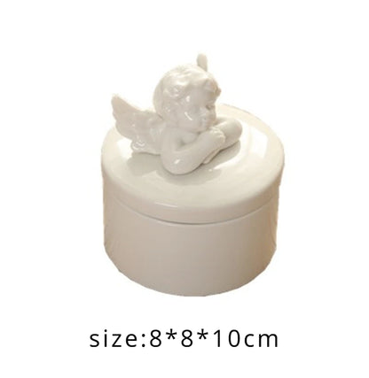 European Ceramic Angel Jewelry Box – Wedding Gift & Home Decor