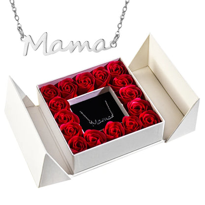 Elegant Pendant Necklace with Eternal Soap Rose Gift Box