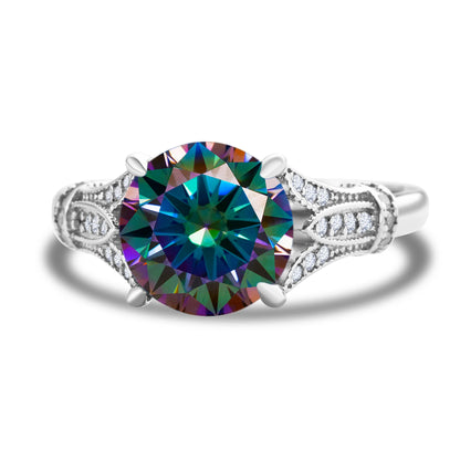 3ct Solitaire Moissanite Ring in 925 Sterling Silver for Women