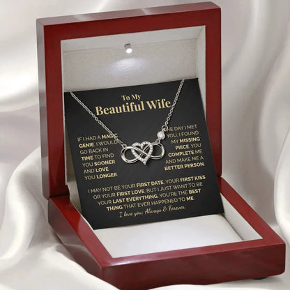 To My Beautiful Wife Soulmate – 925 Silver Heart Pendant Necklace Gift