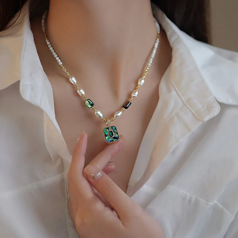 Luxury Freshwater Pearl Pendant Necklace 14K Gold Filled Jewelry