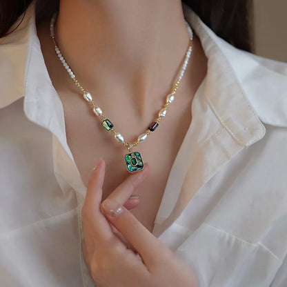 Luxury Freshwater Pearl Pendant Necklace 14K Gold Filled Jewelry