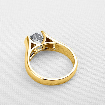 18K Gold Plated Moissanite Engagement Ring – 2.0 Carat D Color VVS1 for Women Men