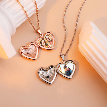 1pc Photo Heart Locket Pendant Necklace Personalized Souvenir Gift
