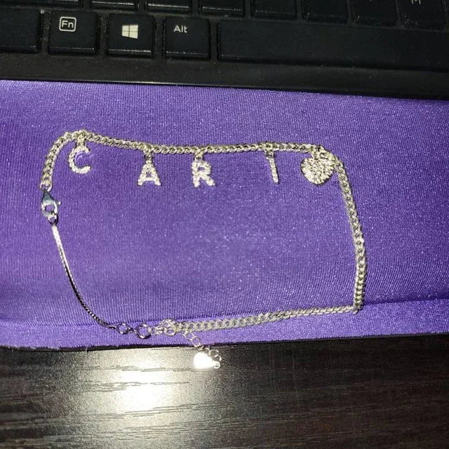 Custom Crystal Name Anklet Personalized