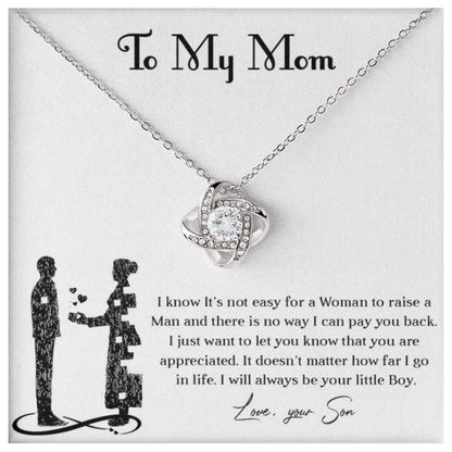 Heartfelt "I Love You" Stainless Steel Necklace From Son to Mom