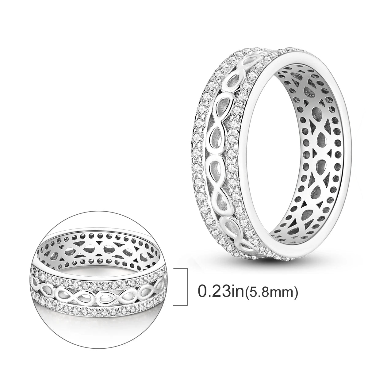 925 Silver Infinite Love Firefly Zircon Rings For Women