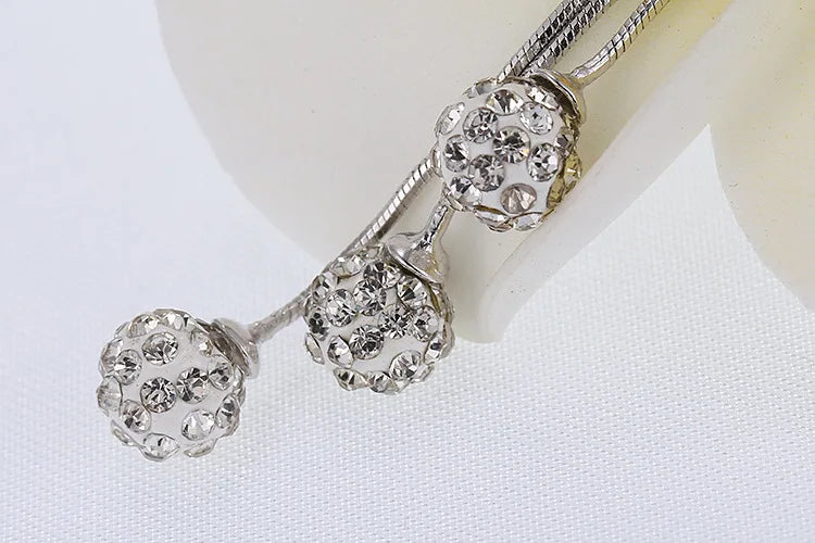 925 Sterling Silver Luxury Ball Tassel Earrings For Women