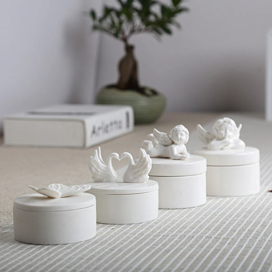 European Ceramic Angel Jewelry Box – Wedding Gift & Home Decor