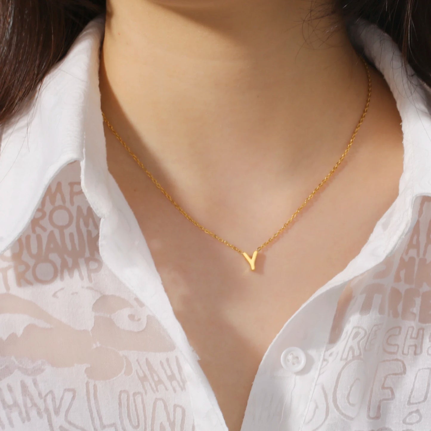 UNIQUEURA Minimalist Initial A-Z Letter Necklace for Women