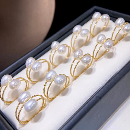 Natural Freshwater Rice Pearl Ring – All-Matched Elegant Women’s Fashion Jewelry