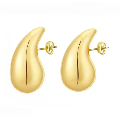 925 Sterling Silver 18K Gold Plated Chunky Teardrop Earrings