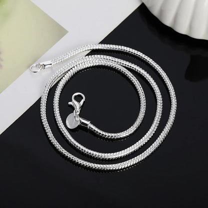 20-60cm 925 Sterling silver 3mm Snake Chain Necklace