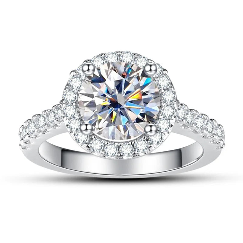 New Grey Color 1CT Moissanite Ladies Ring 925 Silver Jewerly