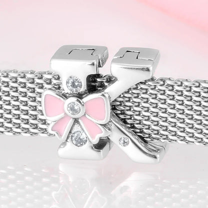 Top quality 925 Sterling Silver Letter A to Z Zircon clips Beads